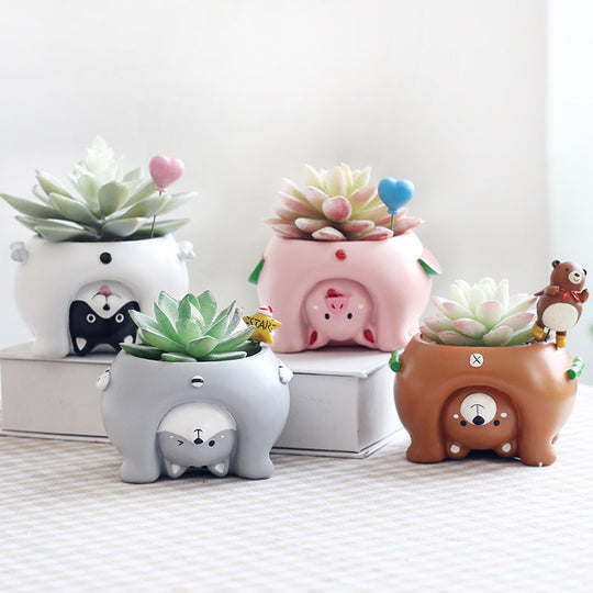 Pots de fleurs en forme d'animaux