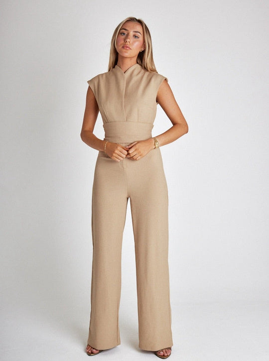 Belted Everglow Jumpsuit with Wide Leg