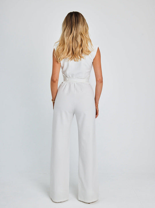 Belted Everglow Jumpsuit with Wide Leg