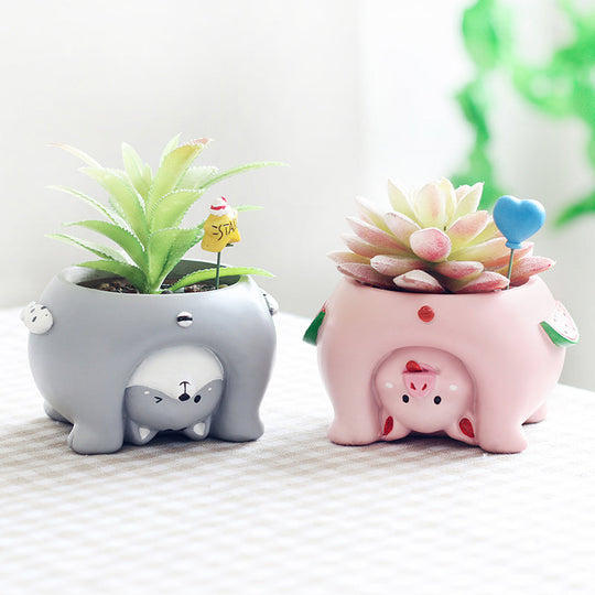 Pots de fleurs en forme d'animaux